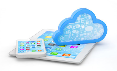 tablet pc, smart phone and cloud