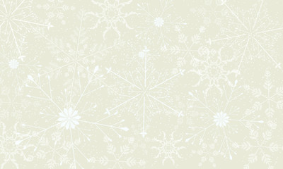 Winter light background with large snowflakes.