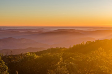 sunrise in the mountains landscape