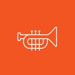 Trumpet line icon.