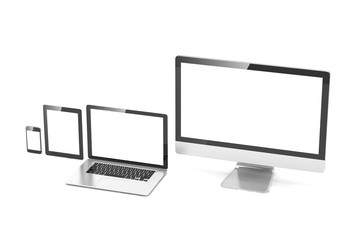 Fototapeta premium Ultimate web design, laptop, smartphone, tablet, computer, display