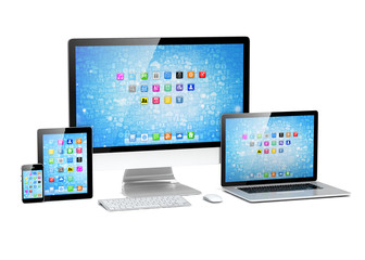 Ultimate web design, laptop, smartphone, tablet, computer, display