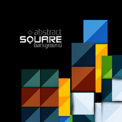 Obraz premium Glossy color squares on black. Geometric abstract background
