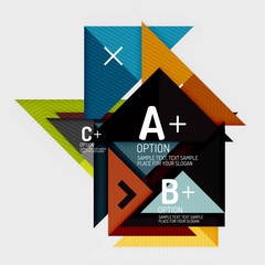 Paper style abstract geometric shapes with infographic options
