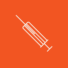 Syringe line icon.