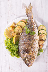grilled fish with herb