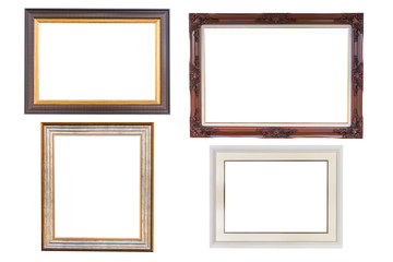 Classic wooden frame isolated on white