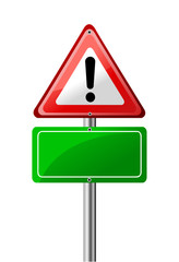 Exclamation road sign