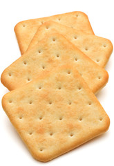 Dry cracker cookies isolated on white background cutout