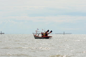 Fototapeta premium Boat sail on the sea