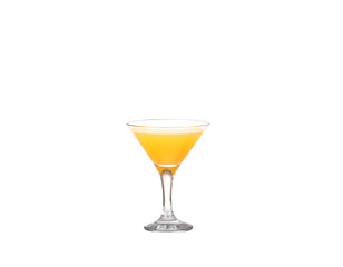 Orange juice and slices of orange isolated on white