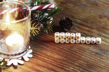 xmas background tree wood ribbon candle