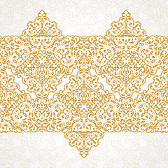 Vector ornate seamless border in Victorian style.