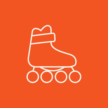 Roller skate line icon.