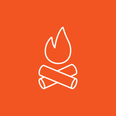 Campfire line icon.