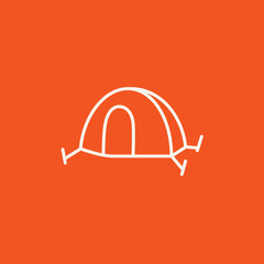Tent line icon.