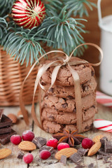 Chocolate chip cookies, cranberry and chocolate. Christmas gifts
