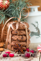 Chocolate chip cookies, cranberry and chocolate. Christmas gifts