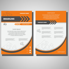 orange Brochure Flyer design infographic size A4, Front page and