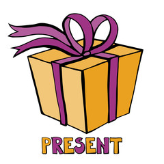 New year Present card vector image. 