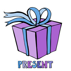 New year Present card vector image. 