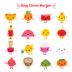 Characters Design Set, Traditional Celebration, China, Happy Chinese New Year