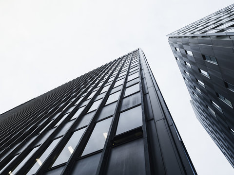 Architecture Detail Modern Glass Facade Building Black And White