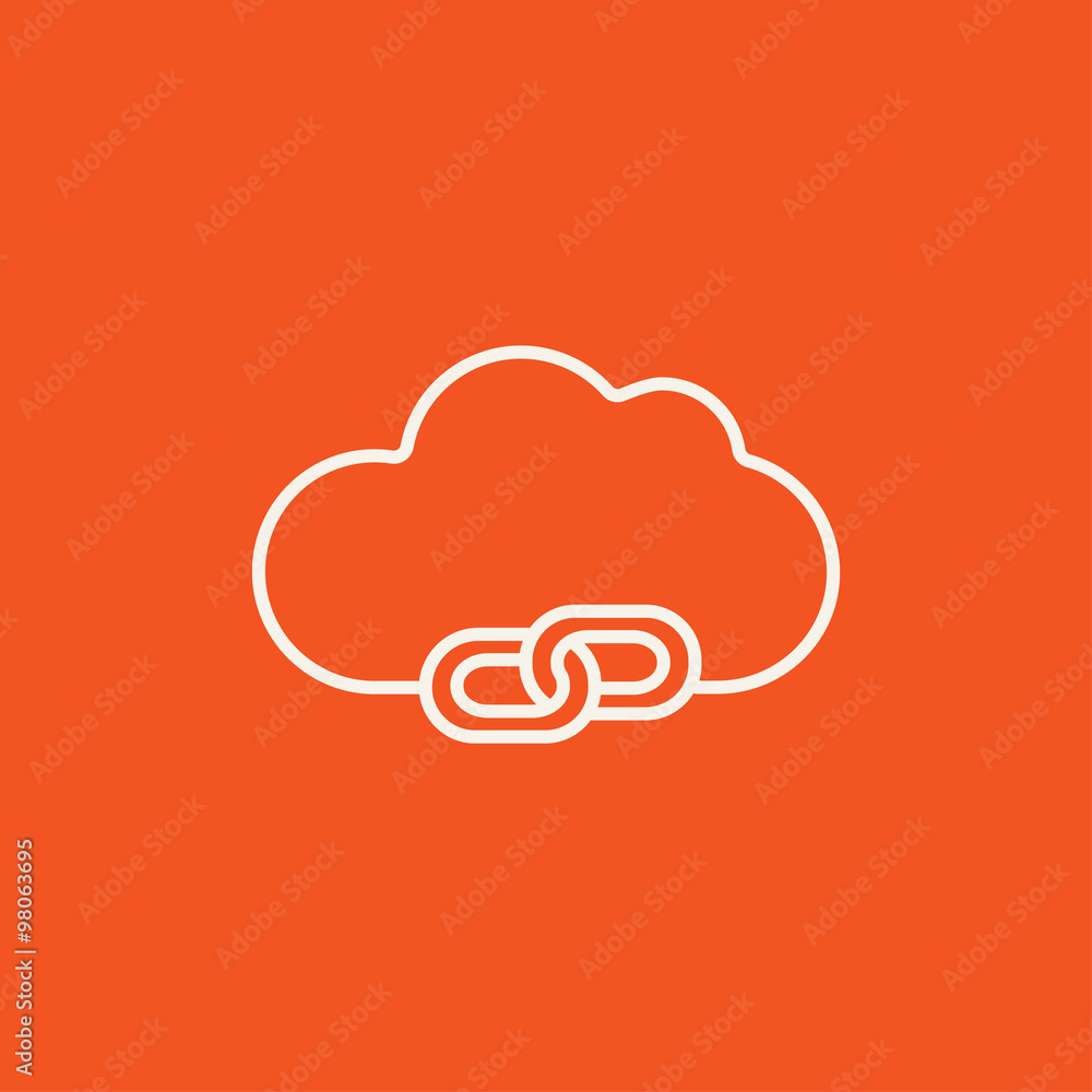 Poster cloud computing line icon.