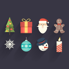 Christmas theme flat icons
