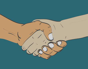 Sketch of two shaking hands