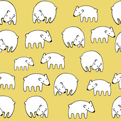 Holiday White bears vector seamless pattern.