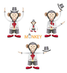 Monkeys charectors vector set design