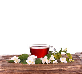 Herbal tea isolated on white background
