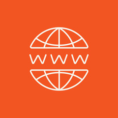 Globe internet line icon.