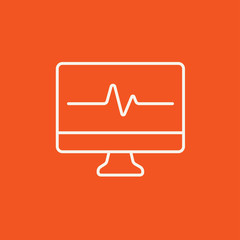 Heart beat monitor line icon.