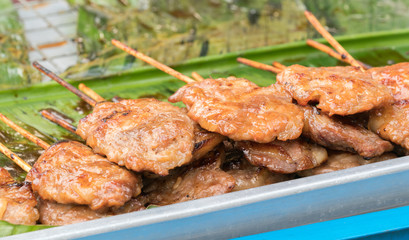 grilled pork with stick
