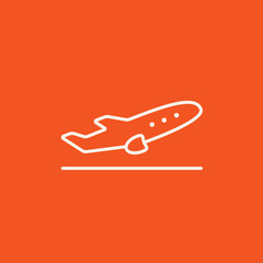 Plane taking off line icon.