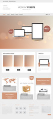 Business One page website design template. Vector Design.
