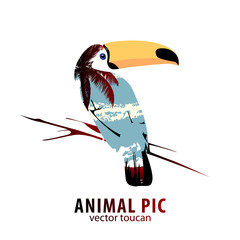 toucan and palm trees © Chisnikov