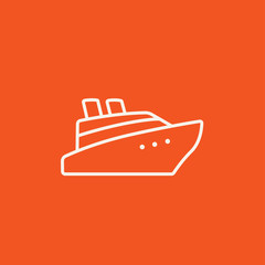 Naklejka premium Cruise ship line icon.