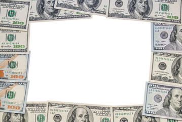 one hundred dollar bill as the picture frame