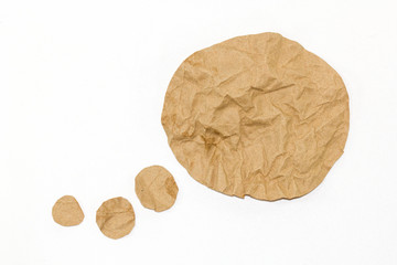 brown paper bubble on white background