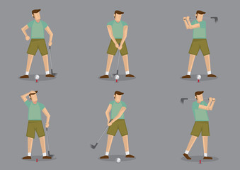 Golf Sports Vector Icon Set