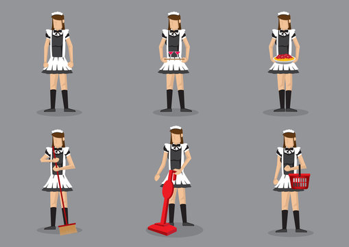 French Maid Vector Character Set