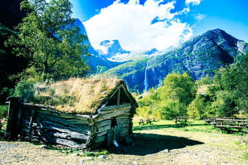Old house at the foot of the mountain trolls