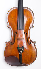 A beautiful violin on a white background.musical instruments. stringed instruments