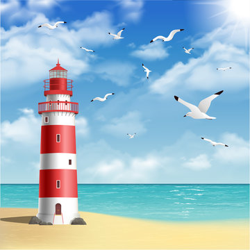 Lighthouse On The Beach