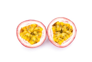Passion fruit on white background