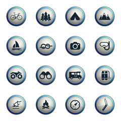 Active recreation icon set