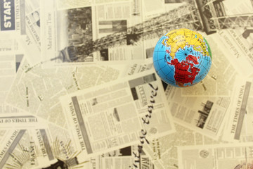 Close up of world globe